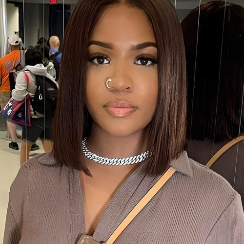 2 Natural Brown Color Bob Wigs Straight Hair Lace Front Wigs4