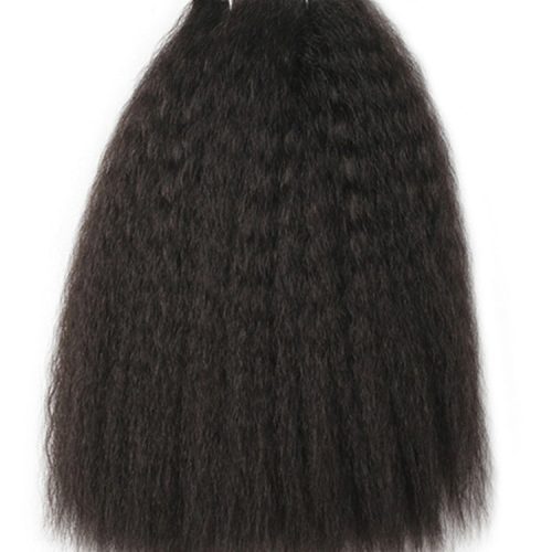 CurlyMe 10A Grade Bundles Human Hair Quick Weave With a Frontal Natural Black