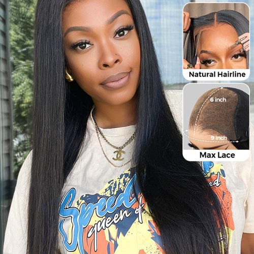 CurlyMe Pre-cut 9x6 Lace M-cap Wear Go Glueless Mini Knots Hair HD Lace Front Wig Pre-plucked