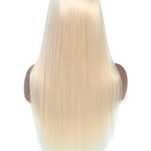 CurlyMe 613 Blonde Straight Hair 4x4 Lace Closure Wig Full Human Hair Wigs6