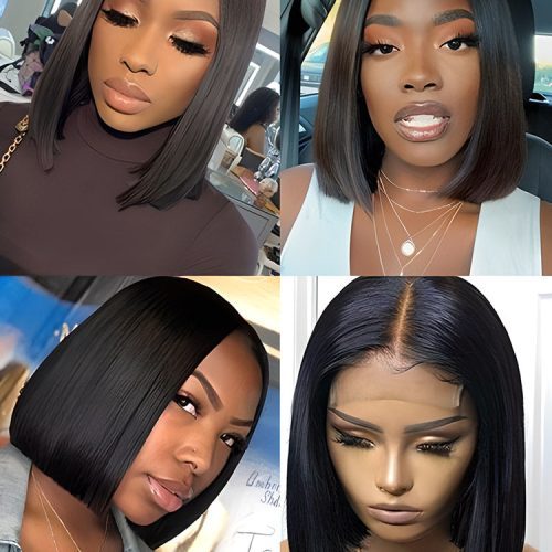 CurlyMe Short Haircuts Straight Hair 4x4 Lace Closure Bob Wigs Pre Plucked 59b85ad3 f75d 468c a0e2 f46007ac8385