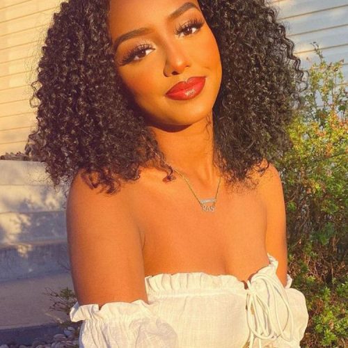 CurlyMe Trendy Kinky Curly Hair 13x4 Lace Front Bob Wigs Short Cute Curls2