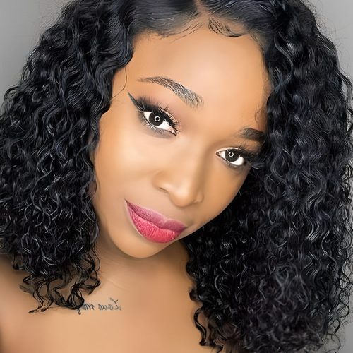 CurlyMe Trendy Kinky Curly Hair 13x4 Lace Front Bob Wigs Short Cute Curls3