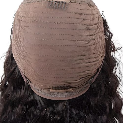 CurlyMe Water Wave Hair Non Lace Wigs Full Machine Made Wigs With Bangs For Women2