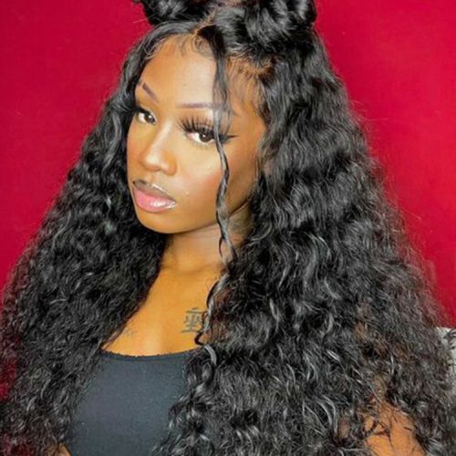 CurlyMe Natural Wave Hair 13x6 Lace Front Wigs Pre Plucked Wavy Hair