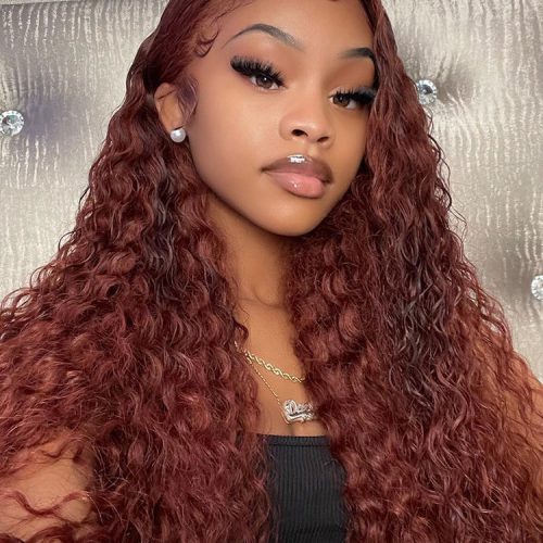 Reddish Brown Color Water Wave Auburn Hair 13x4 Lace Front Wigs Pre Plucked2 1a596070 a6b7 499d 9604 e061c169307f