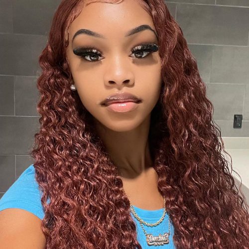 Reddish Brown Color Water Wave Auburn Hair 13x4 Lace Front Wigs Pre Plucked3 bb6e5edb 39c3 4cf5 8a3c db2bb6a24fb0