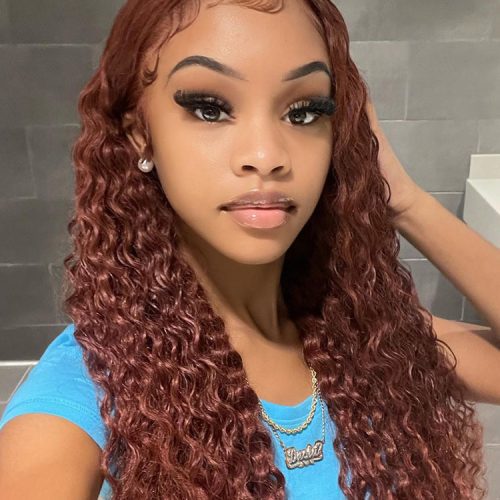 Reddish Brown Color Water Wave Auburn Hair 13x4 Lace Front Wigs Pre Plucked4 aacd9f31 b56b 4657 b1ee a379ac6250e8