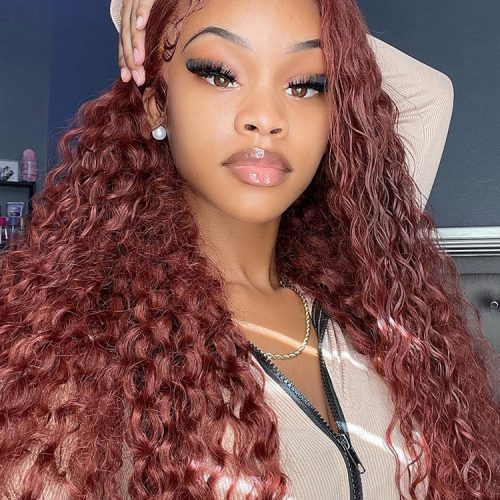 Reddish Brown Color Water Wave Auburn Hair 13x4 Lace Front Wigs Pre Plucked5 3f248020 f657 4573 9f2e 9625f91b45d9