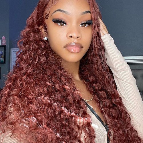 Reddish Brown Color Water Wave Auburn Hair 13x4 Lace Front Wigs Pre Plucked7 4fe3902d f2bc 48b5 b7af 0cab9602493a