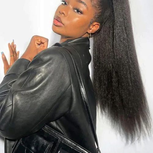 all in one realistic kinky yaki versatile cap drawstring ponytail half wig iseehair 33685ee4 314e 4c8a be0e 177098173f32