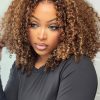 CurlyMe Wear Go Glueless Highlights Ombre Hair Pre-cut HD Lace Kinky Curly Wig