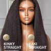 CurlyMe 6x4 HD Lace Glueless Kinky Straight Wig Wear Go Pre Cut Lace Wig